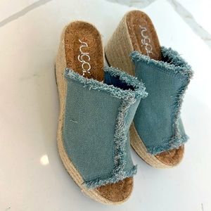 Denim wedges